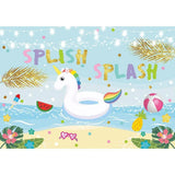 Allenjoy Summer Splish Splash Backdrop for Pool Party Children Birthday Party