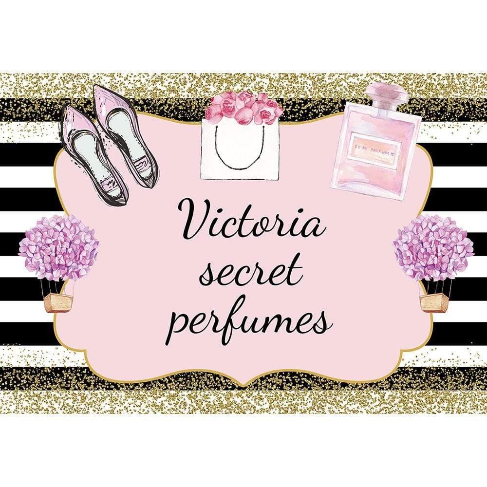 Allenjoy Victoria Secret Perfumes Golden Stripe Birthday Backdrop - Allenjoystudio