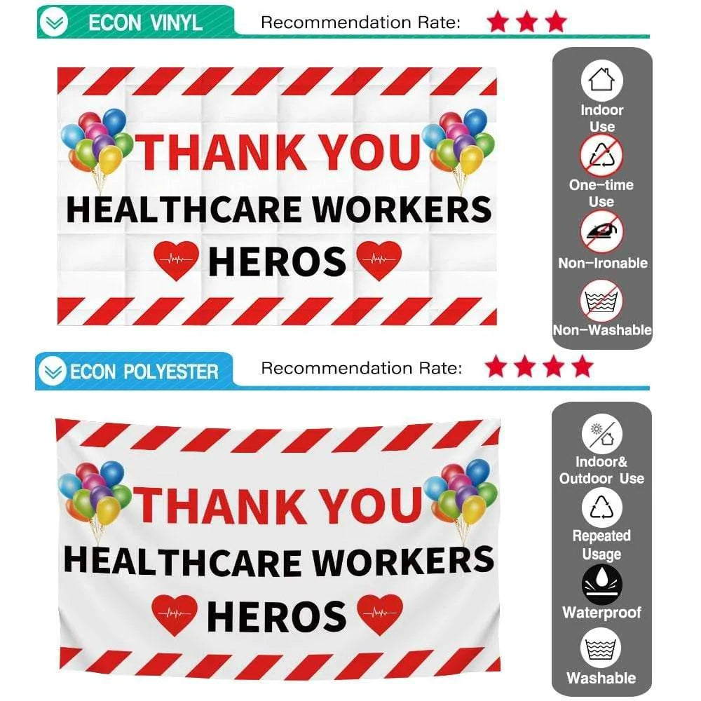 Allenjoy Thank You Healthcare Workers Heroes Garden Sign Banners  Essential Employees & First Responders - Allenjoystudio