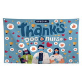 Allenjoy Thanks Doc Nurse Like Love Decor Blue Background Banner for Healthcare Heroes - Allenjoystudio