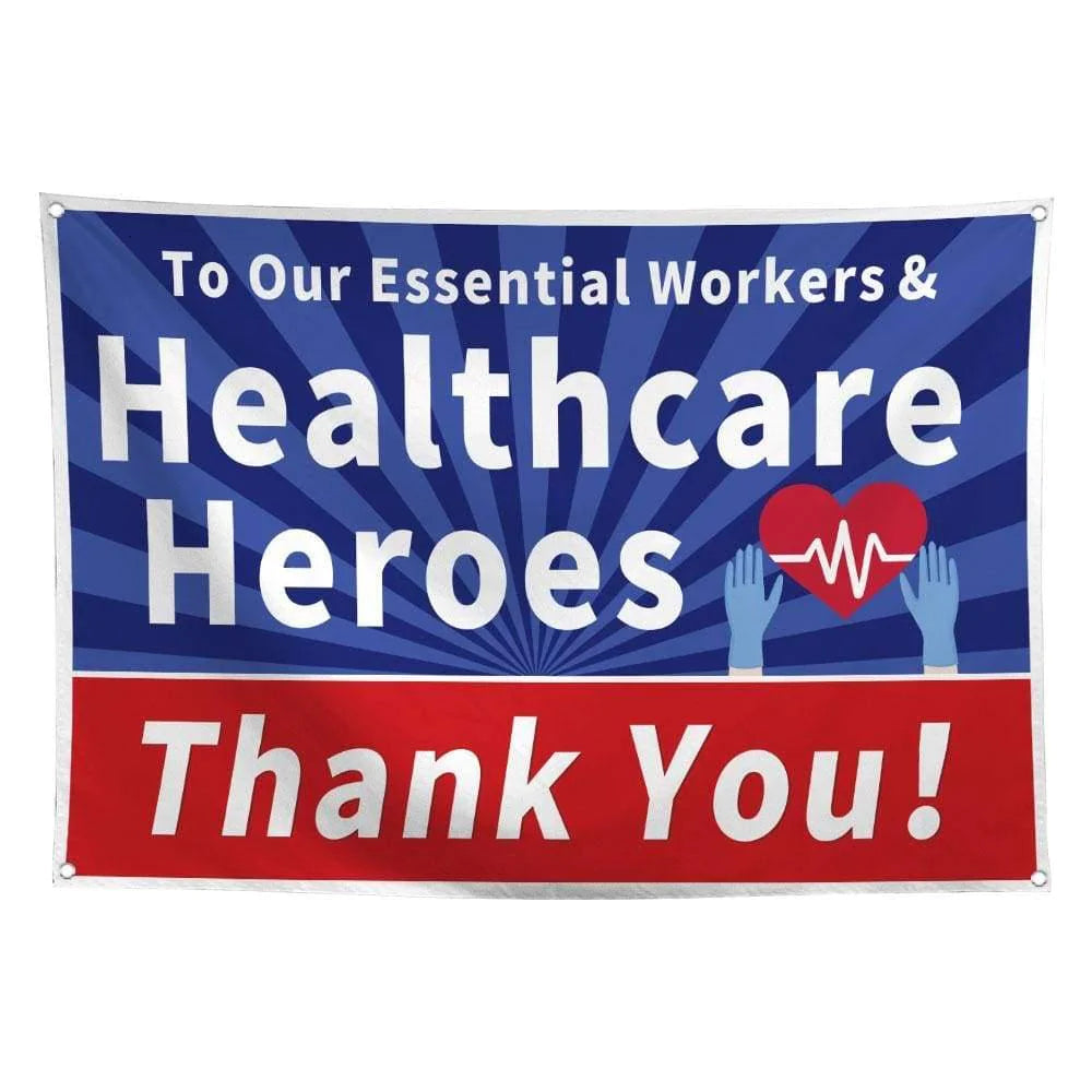 Allenjoy To Our  Essential Employees & Healthcare Workers Heroes  Thank You Garden Sign Banners - Allenjoystudio