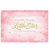 Allenjoy Twinkle Little Star Golden Stars Pink Watercolor Backdrop - Allenjoystudio
