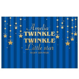 Allenjoy Twinkle Little Stars Blue Strips Backdrop