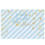 Allenjoy Twinkle Twinkle Little Stars  Blue and White Stripes Backdrop