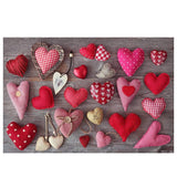 Allenjoy Valentine Backdrop Fabricated Love Ornaments on Wooden - Allenjoystudio