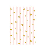 Allenjoy Valentine Day Backdrop with Golden Heart Pink and White Stripes