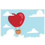 Allenjoy Valentine Day Backdrop with Red Heart Hot Air Balloon Photography