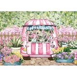 Allenjoy Valentine's Day Romantic Pink Car Drawn-Painted Backdrop