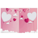 Allenjoy Valentines Day I LOVEU Flag Pink Backdrops for Photography - Allenjoystudio