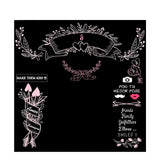 Allenjoy Wedding Chalkboard Custom Backdrop with Pink Love Heart
