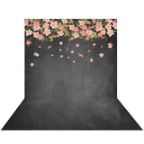 Allenjoy Pink Little Flowers Romantic Chalkboard Wedding Backdrop