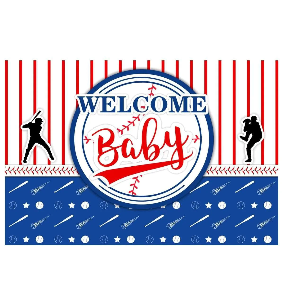 Allenjoy Welcome Baby Birthday Baseball Backdrop - Allenjoystudio