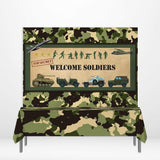 Allenjoy Welcome Soldiers Jungle Backdrp Camouflage Tablecloth