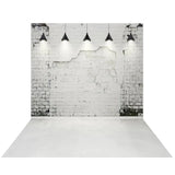 Allenjoy White Brick Wall with Light Photography Backdrop - Allenjoystudio