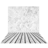 Allenjoy White Rose Background Plain Elegant Noble for Wedding Girls Birthday - Allenjoystudio