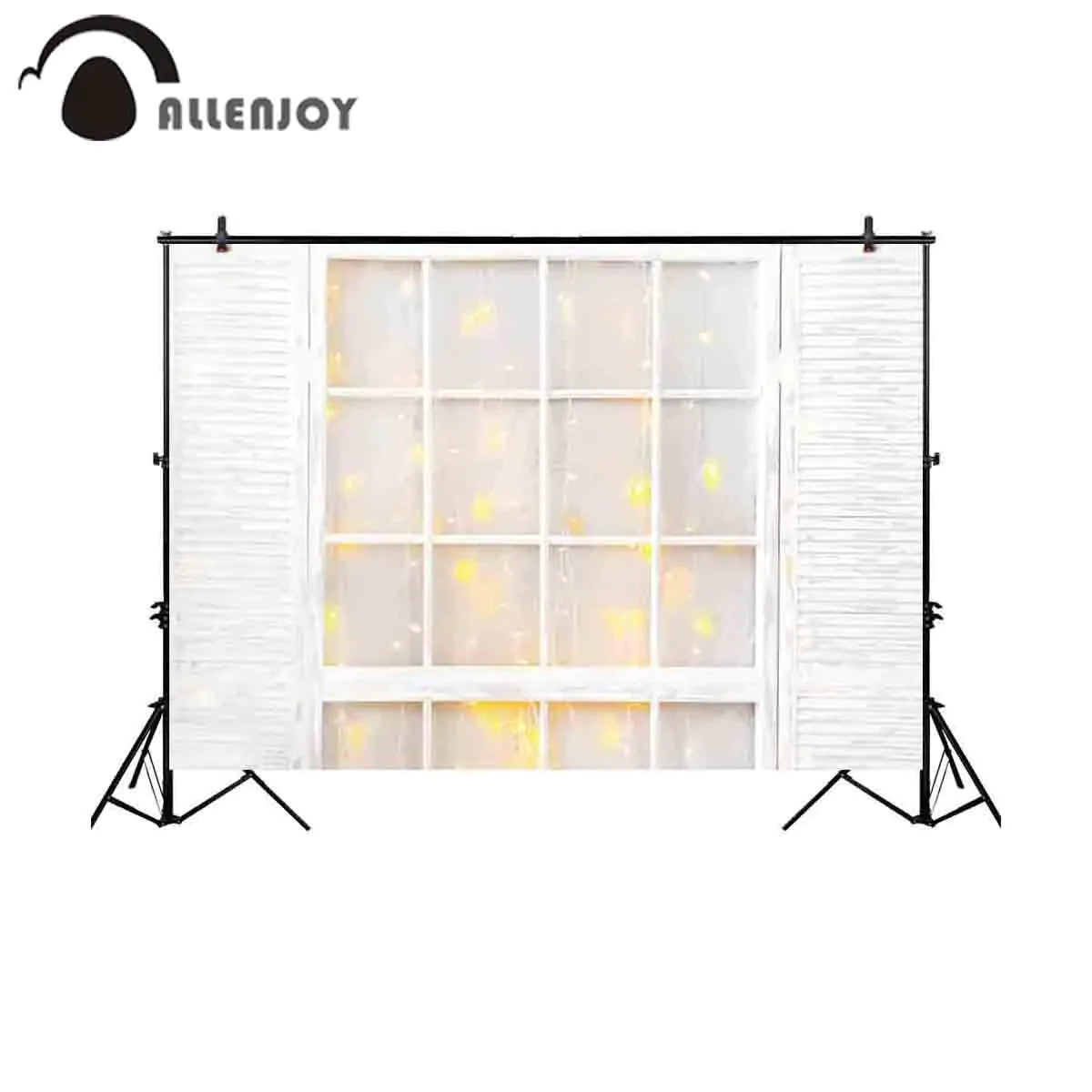 Allenjoy White Shutters Window Backdrop Christmas Baby Shower Background Photobooth - Allenjoystudio