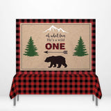 Allenjoy Wild One 1st First Birthday Lumberjack Banner Tablecloth