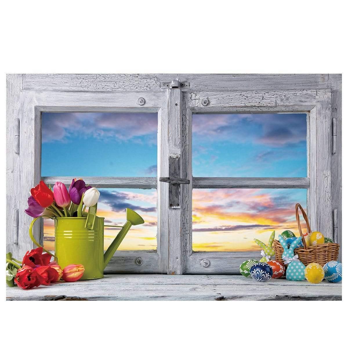 Allenjoy Window Bakcdrop Easter Egg Floral Decor for Photography - Allenjoystudio