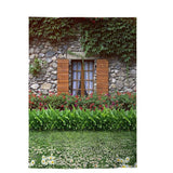 Allenjoy Window Rustic Brick Wall Background Spring Garden Nature Polyester Photo Shoot - Allenjoystudio