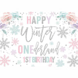 Allenjoy Winter Onederland Snowflake Birthday Backdrop