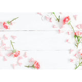 Allenjoy Wooden Backdrop with Pink Rose Flower for Mother's Day