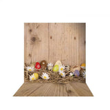 Allenjoy Hickory Wood Easter Eggs Straw Backdrop for Photography