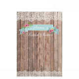 Allenjoy Wooden Background Wedding Backdrop with Flowers Vintage Bridal Shower Party