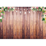 Allenjoy Wooden Board Tropical Plants Flowers Glitter Wedding Backdrop - Allenjoystudio