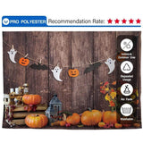 Allenjoy Wooden Halloween Pumpkin Bats Ghosts Children Backdrop - Allenjoystudio