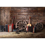 Allenjoy Wooden House Guitar Accordion Wheel Backdrop