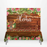 Allenjoy Aloha Luna Hawaii  Wooden Backdrop and Tablecloth