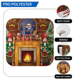 Allenjoy Xmas Christmas Fireplace Backdrop Nutcracker  Hand-Painted for Children Minisession - Allenjoystudio