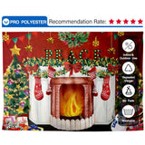 Allenjoy Xmas Christmas Fireplace Red Hand-Painted Backdrop - Allenjoystudio